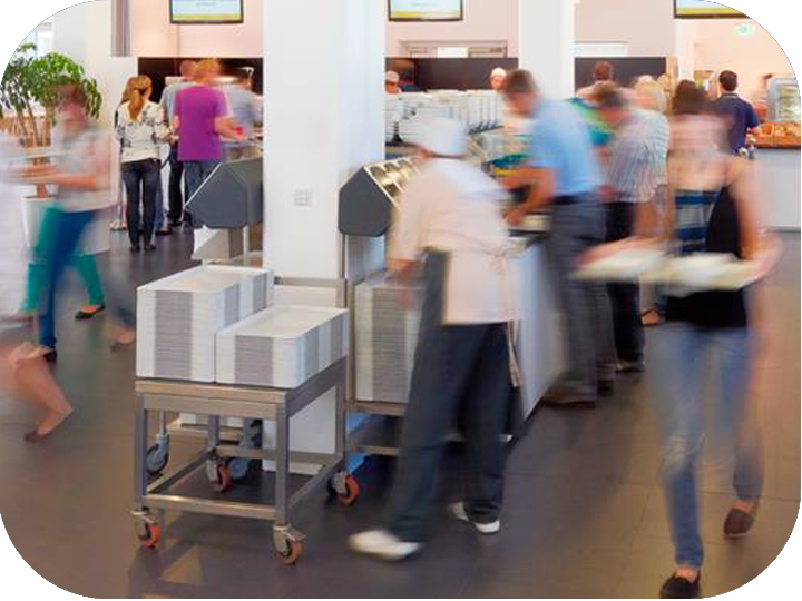 Hustle and bustle in a canteen