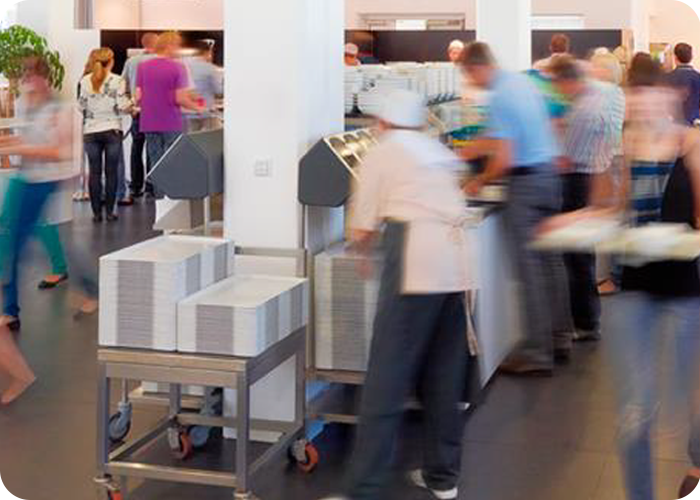 Hustle and bustle in a canteen